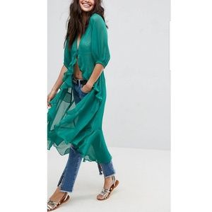 chiffon duster coat